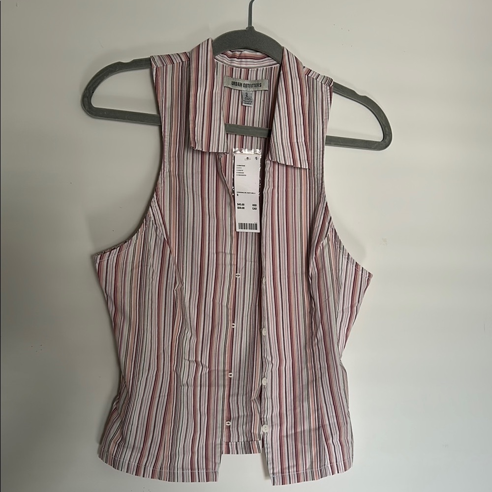 Urban Outfitters, Woman's Size Small Pink and White Striped  Top